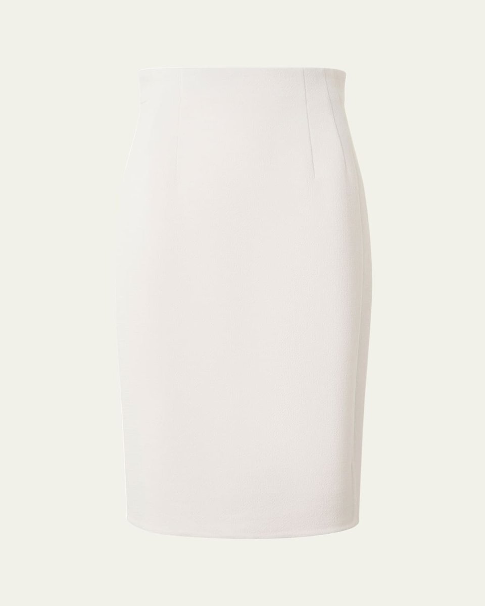 Double-Face Wool Crepe Pencil Skirt